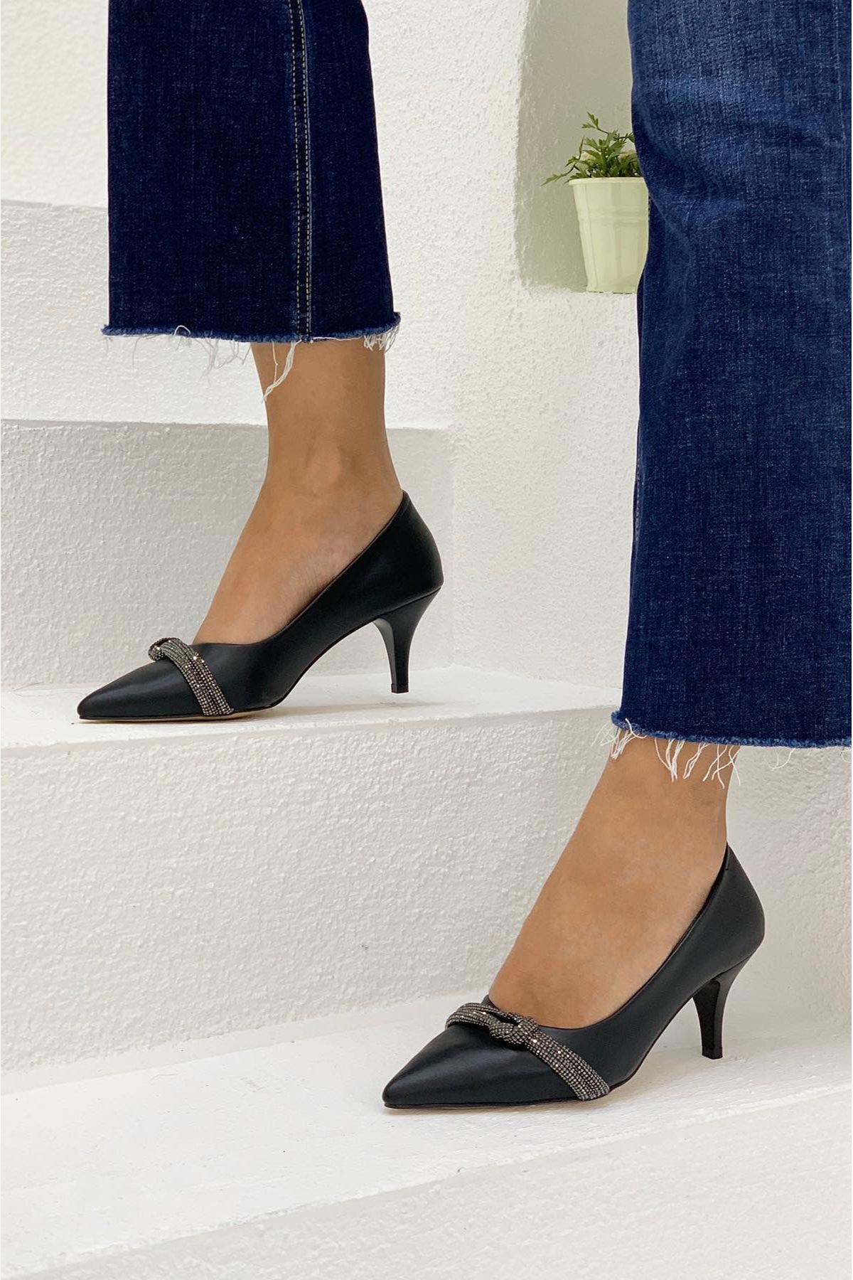 Lizbon Siyah Bayan Topuklu Ayakkabı