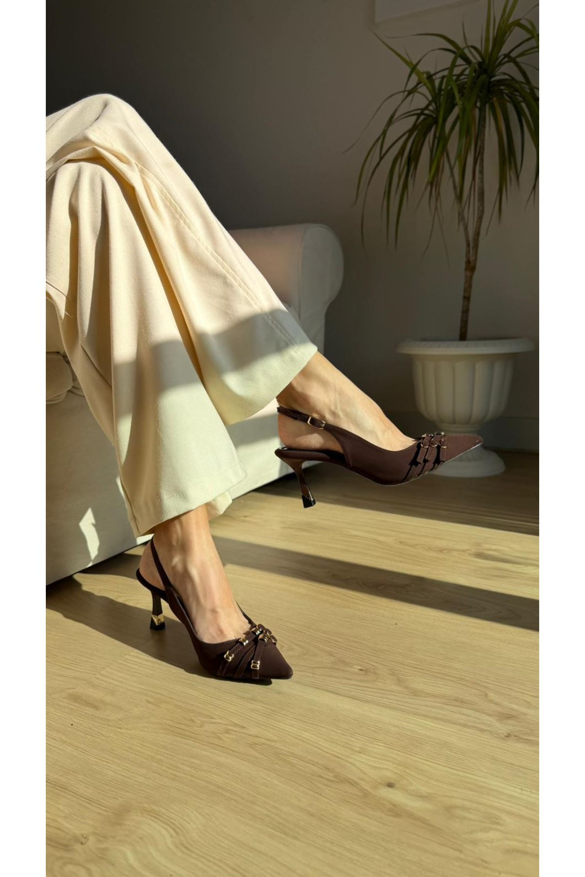 MESSA Kahve Bayan Topuklu Ayakkabı