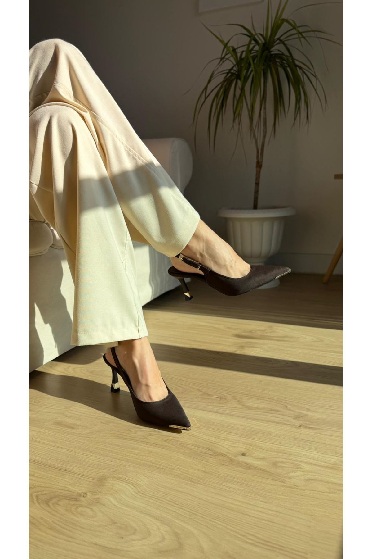 CERY Kahve Bayan Topuklu Ayakkabı