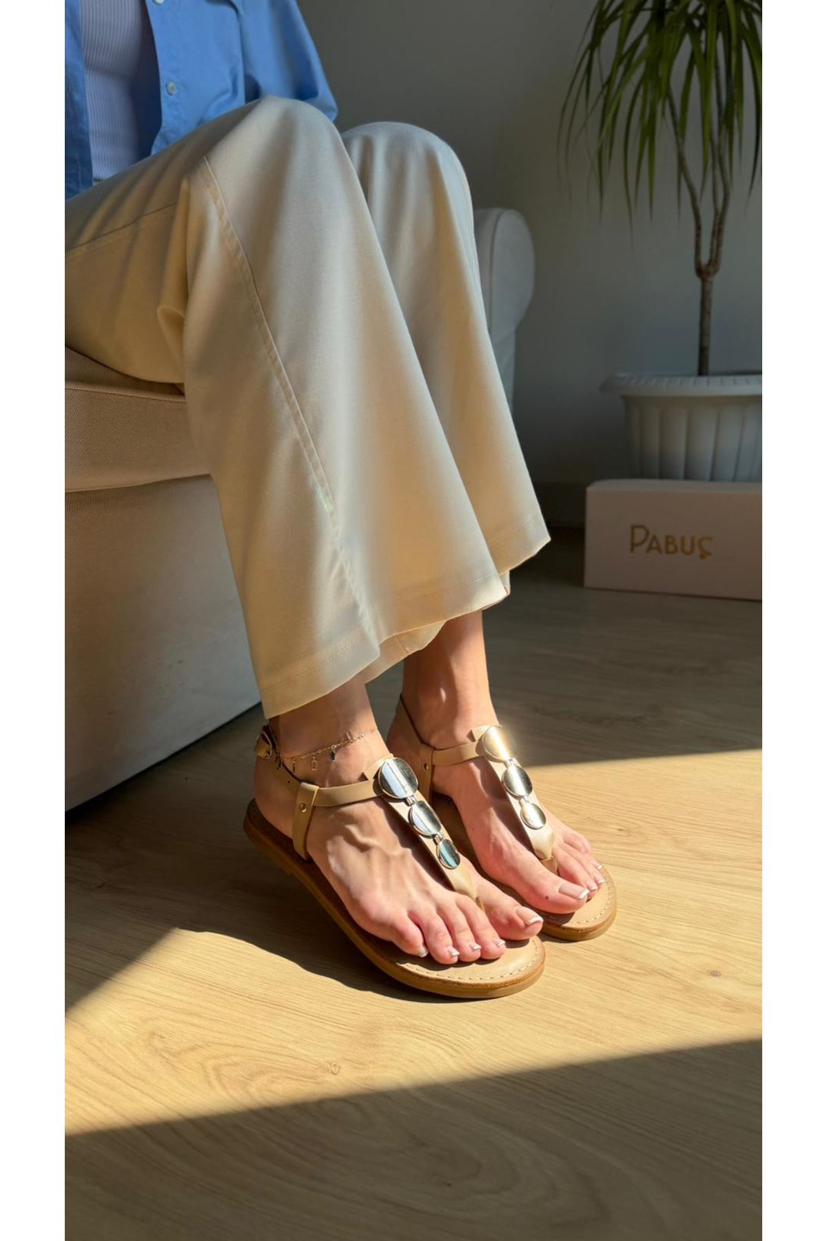 SOHO Hakiki Deri Ten Sandalet