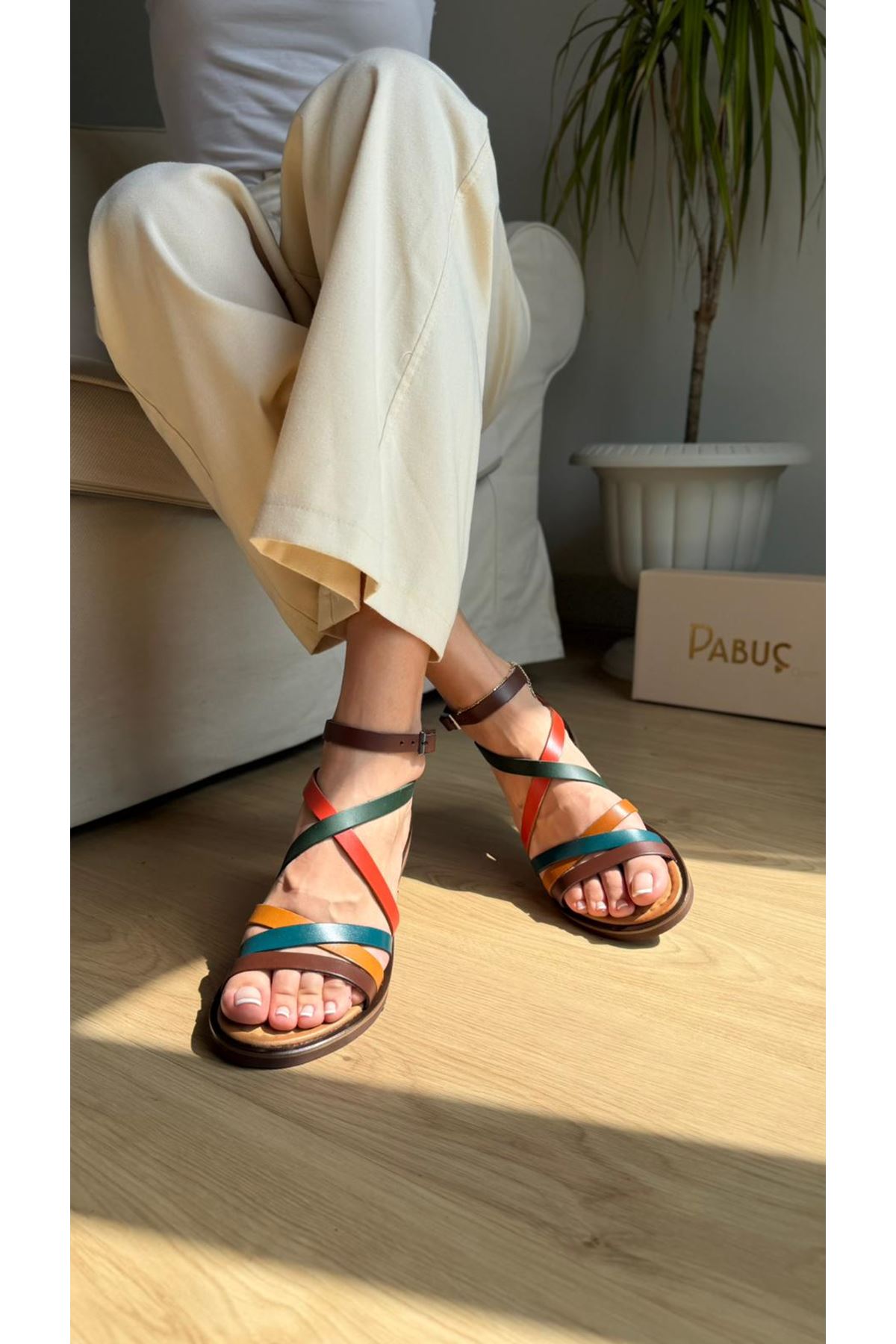 Kali Hakiki Deri Multi Sandalet