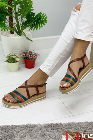 Belinda Deri Kahve Sandalet