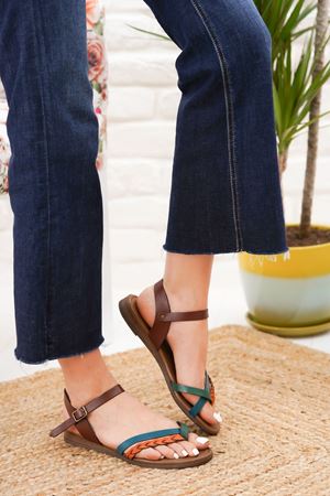 London Deri Multi Sandalet