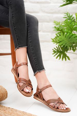 Bonita Deri Kahve Sandalet