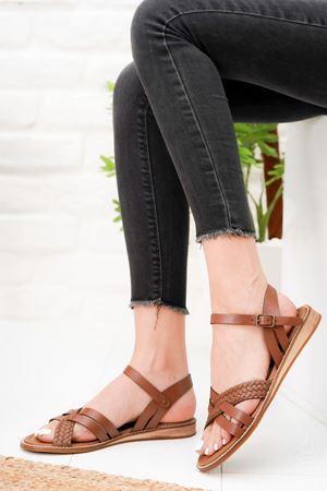 Bonita Deri Kahve Sandalet