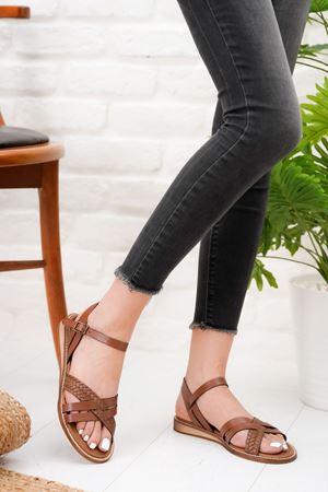 Bonita Deri Kahve Sandalet