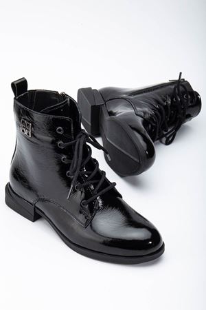 MESSA Siyah Rugan Hakiki Deri Bayan Bot