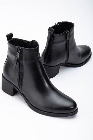 GALİZO Siyah Hakiki Deri Bayan Bot