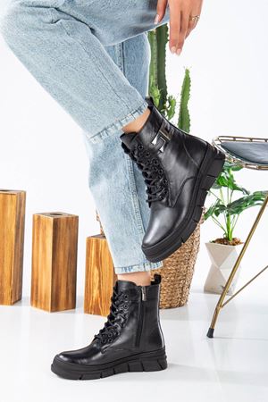 VENA Siyah Hakiki Deri Bayan Bot