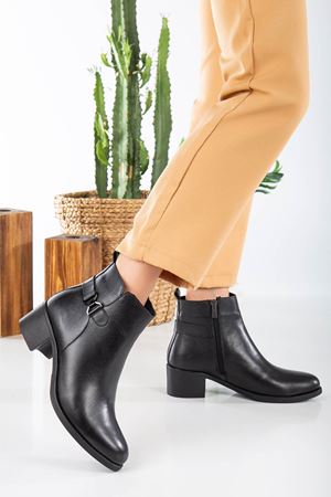 NERO Siyah Hakiki Deri Bayan Bot