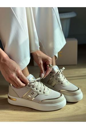 Rasha Krem Bayan Spor Ayakkabı