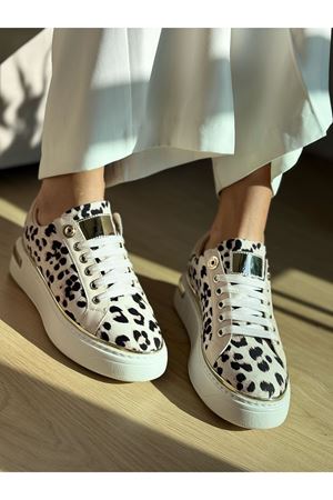 Leo Krem Leopar Bayan Spor Ayakkabı