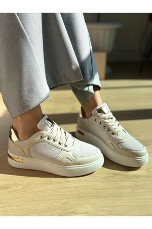 Cras Krem Bayan Spor Ayakkabı
