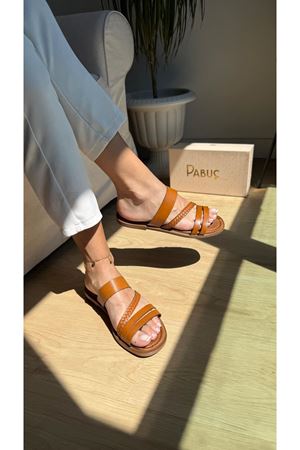 Luana Ortopedik Hakiki Deri Taba Terlik