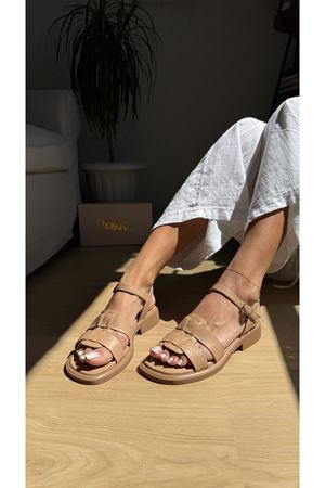 Bella Hakiki Deri Vizon Sandalet