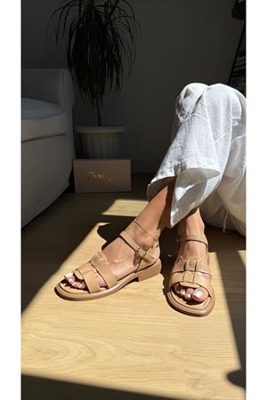 Bella Hakiki Deri Vizon Sandalet