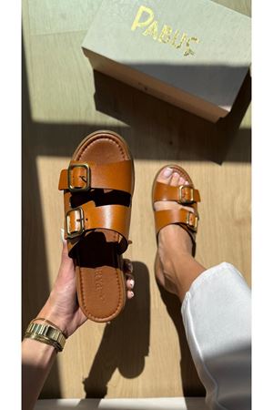 DENİ Ortopedik Hakiki Deri Taba Terlik