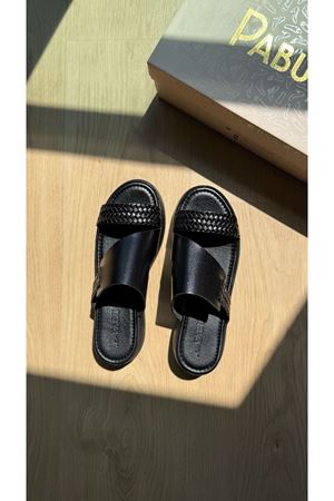 Elegans Ortopedik Hakiki Deri Siyah Terlik