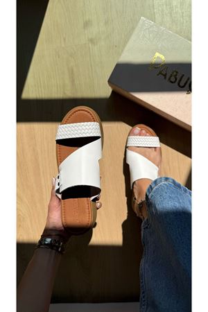 Elegans Ortopedik Hakiki Deri Beyaz Terlik