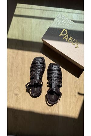 Arina Hakiki Deri Kahve Sandalet