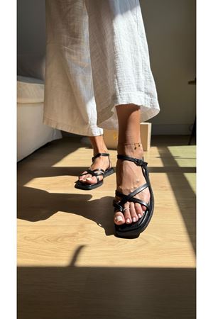 Havana Hakiki Deri Siyah Sandalet