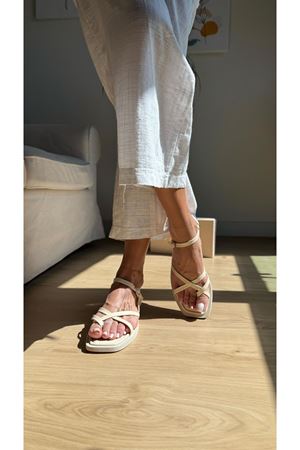 Havana Hakiki Deri Krem Sandalet