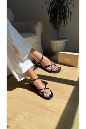 Havana Hakiki Deri Siyah Sandalet