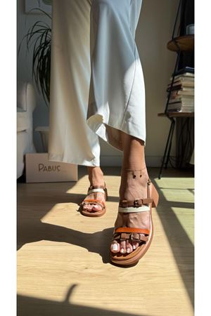 Elsa Hakiki Deri Taba Sandalet