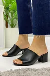 Roberta Siyah Deri Bayan Terlik